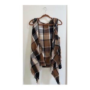 Altar’d State Plaid Fringe Vest